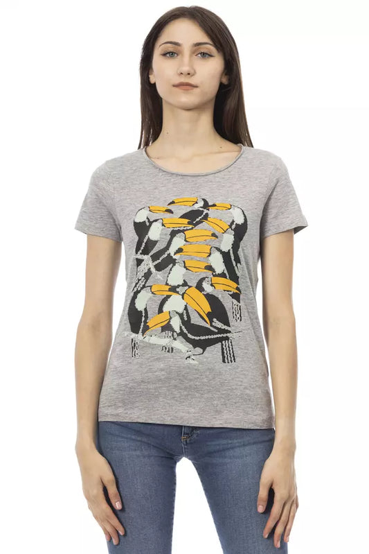 Gray Cotton Women Top