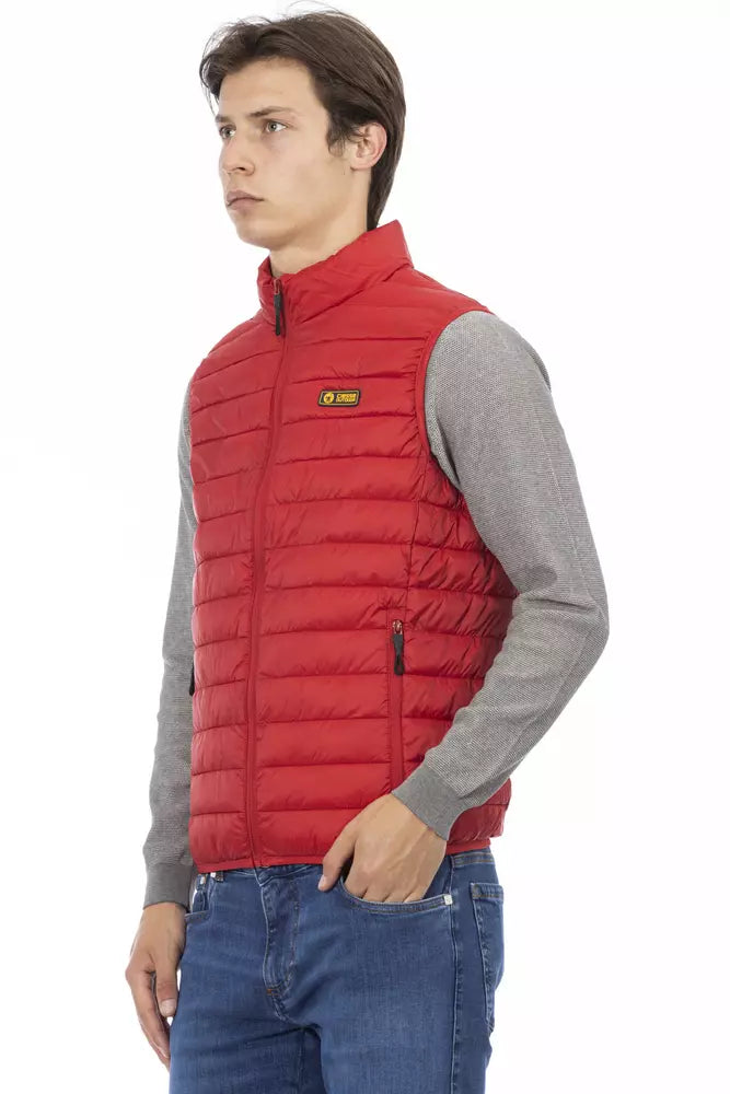 Red Polyester Men Jacket