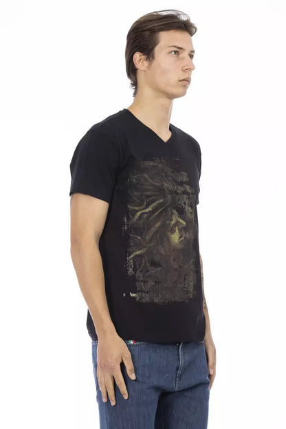 Black Cotton Men T-Shirt