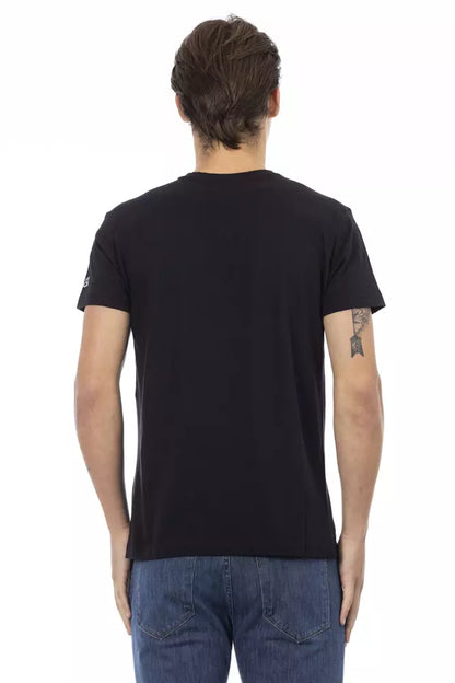 Black Cotton Men T-Shirt