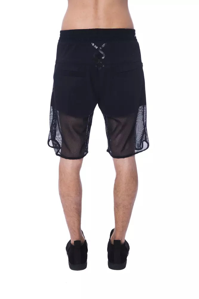 Black Polyester Men Short