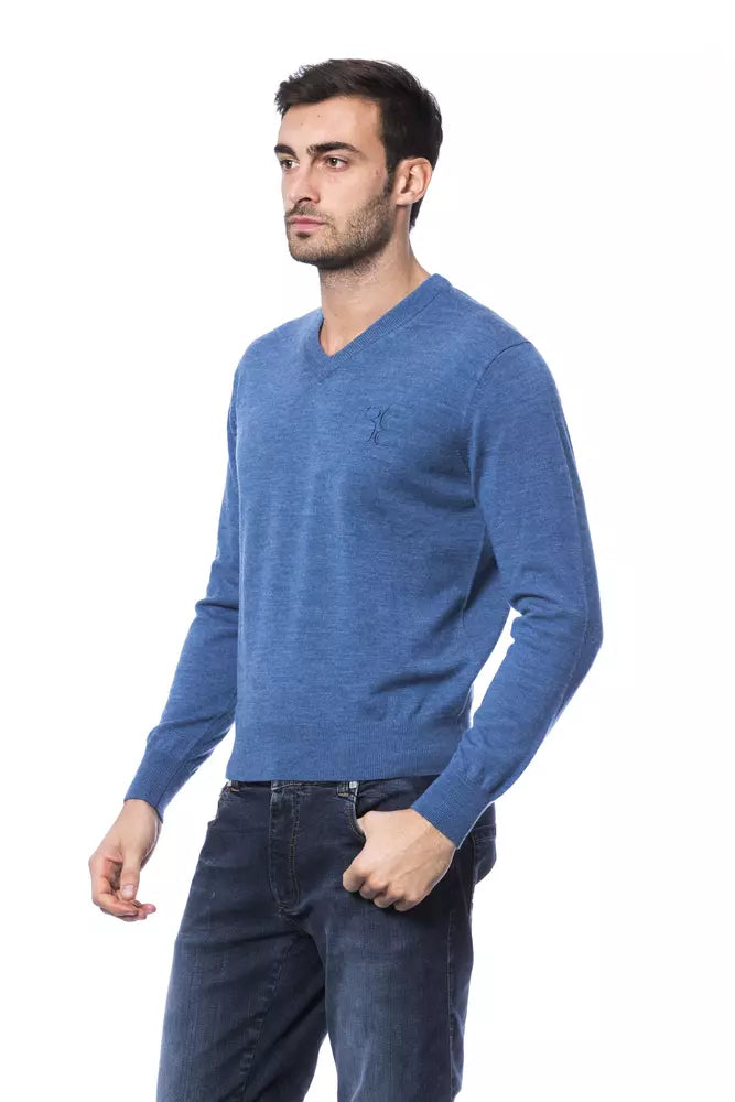 Embroidered Merino Wool Crew Neck Sweater