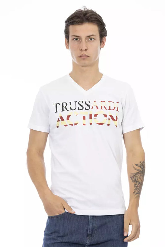 White Cotton Men T-Shirt