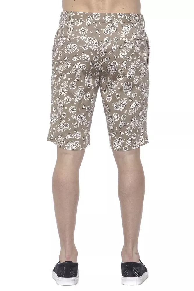 Beige Cotton Men Short