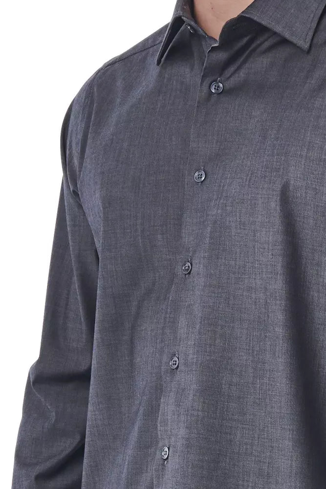 Gray Cotton Men Shirt