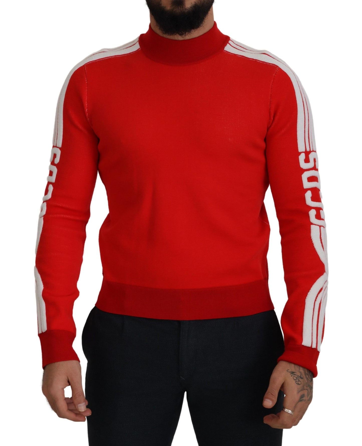 Elegant Red Pullover Sweater for Men