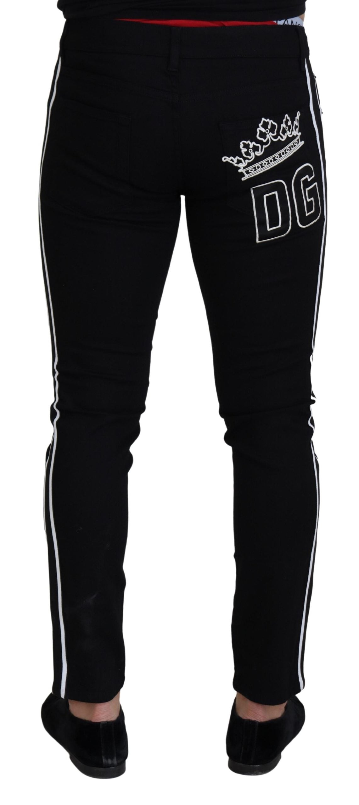 Elegant Black Slim Fit Denim Pants