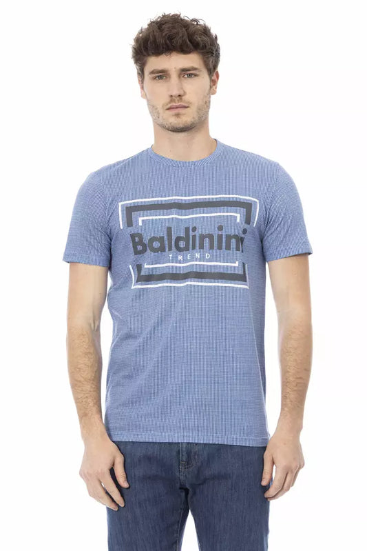 Light Blue Cotton Men T-Shirt