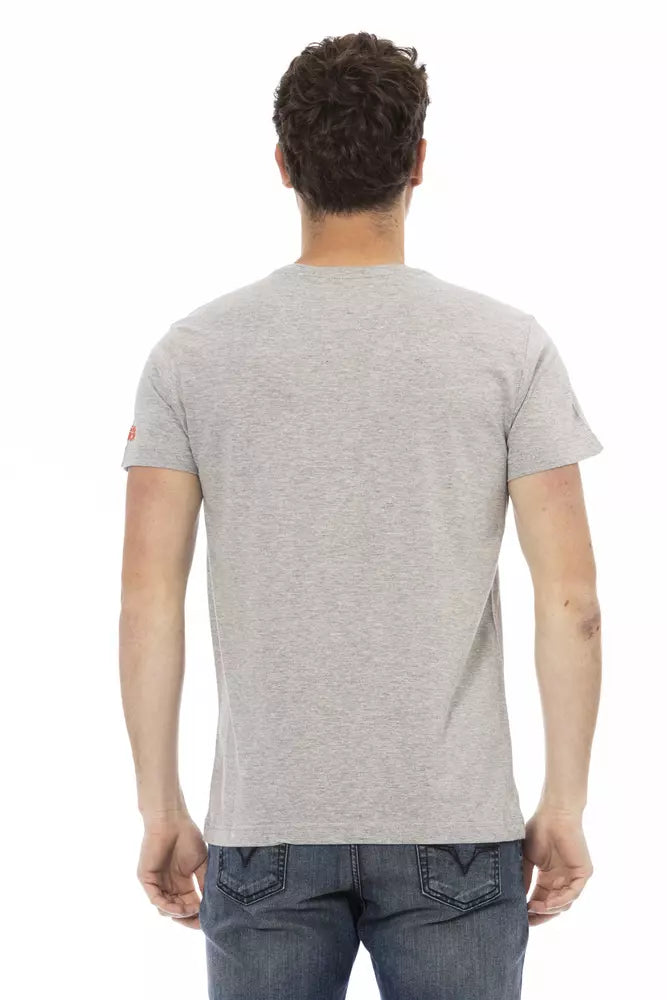 Gray Cotton Men T-Shirt