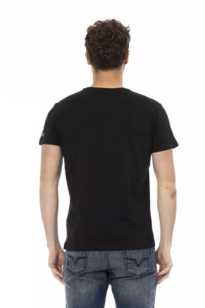 Black Cotton Men T-Shirt