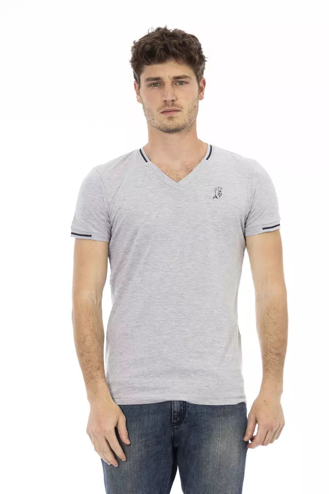 Gray Cotton Men T-Shirt