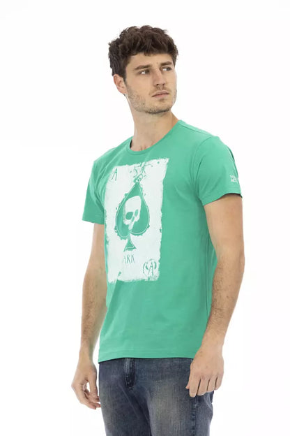 Green Cotton Men T-Shirt