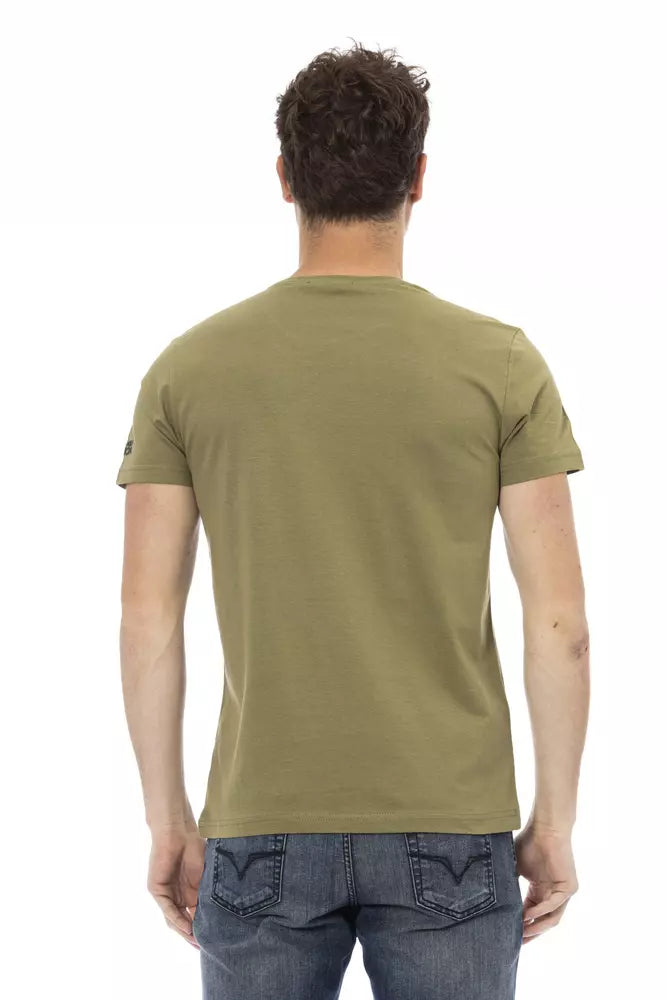 Green Cotton Men T-Shirt