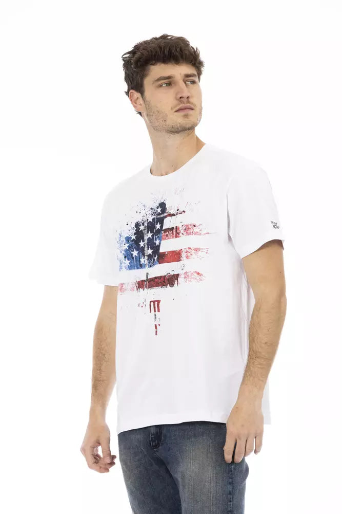 White Cotton Men T-Shirt