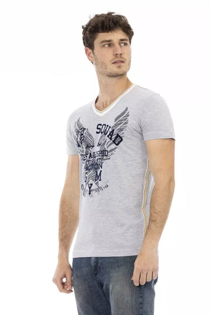 Gray Cotton Men T-Shirt