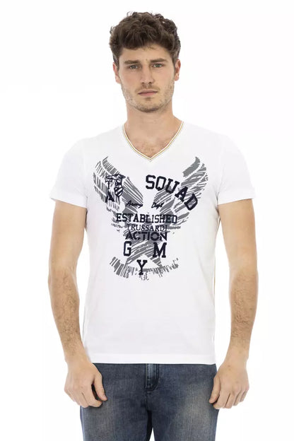 White Cotton Men T-Shirt