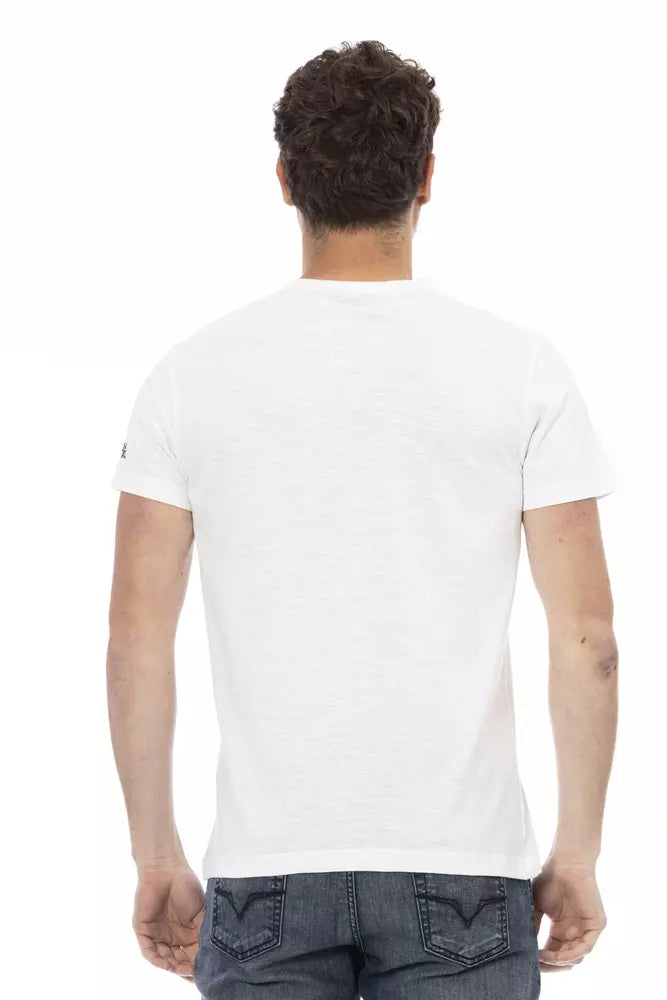 White Cotton Men T-Shirt