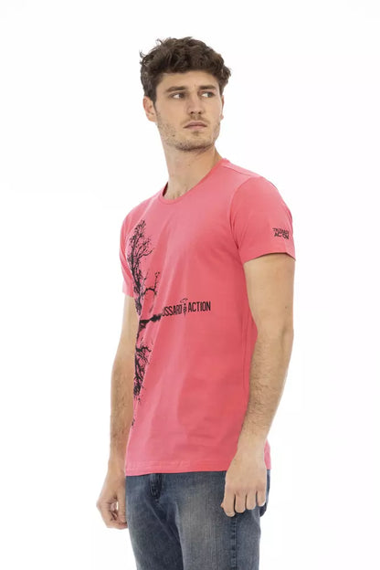 Pink Cotton Men T-Shirt