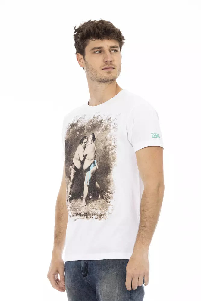 White Cotton Men T-Shirt