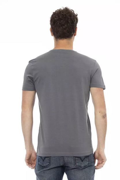 Gray Cotton Men T-Shirt