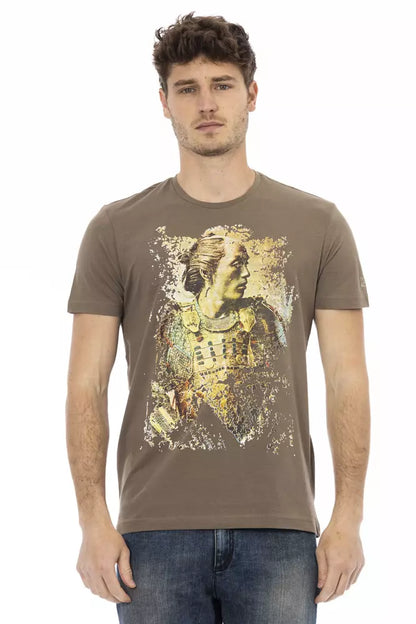 Brown Cotton Men T-Shirt