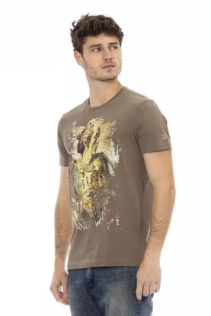 Brown Cotton Men T-Shirt