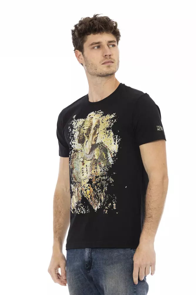 Black Cotton Men T-Shirt