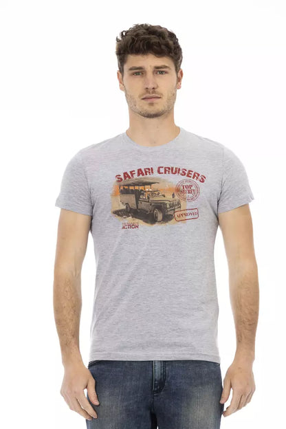 Gray Cotton Men T-Shirt