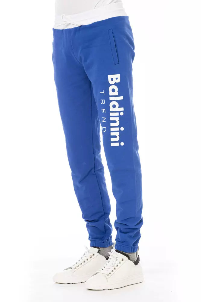 Blue Cotton Men Pant