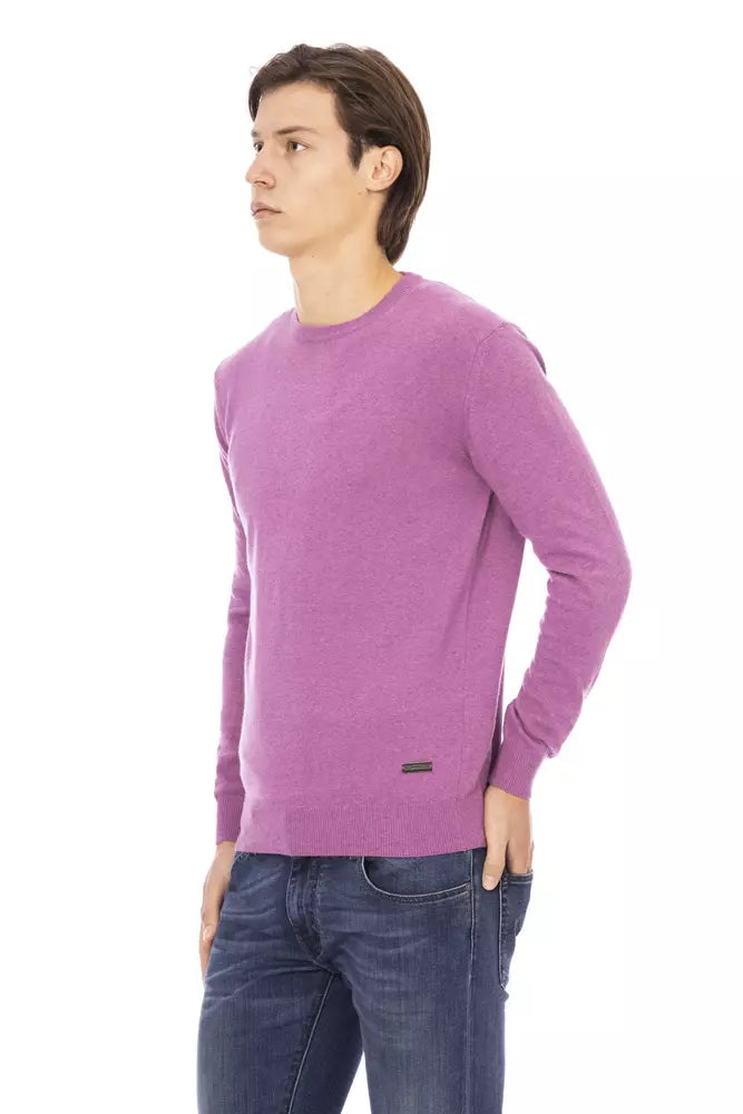 Purple Wool Men Sweater