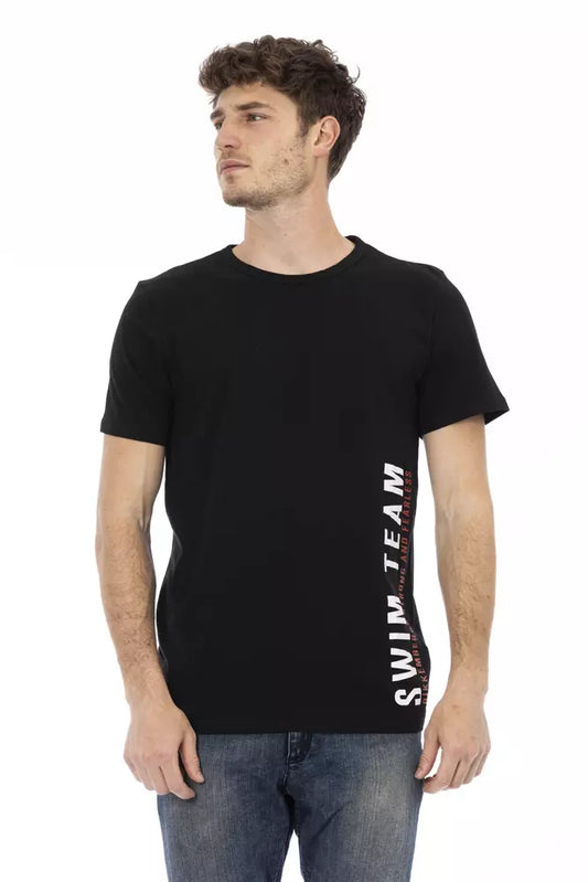 Black Cotton Men T-Shirt