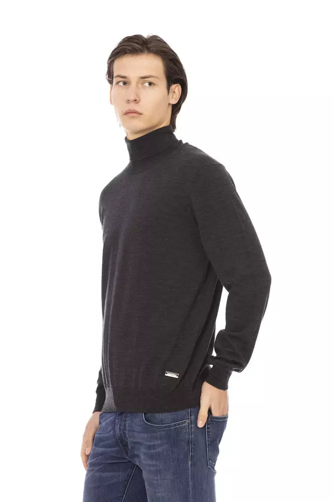 Brown Fabric Men Sweater