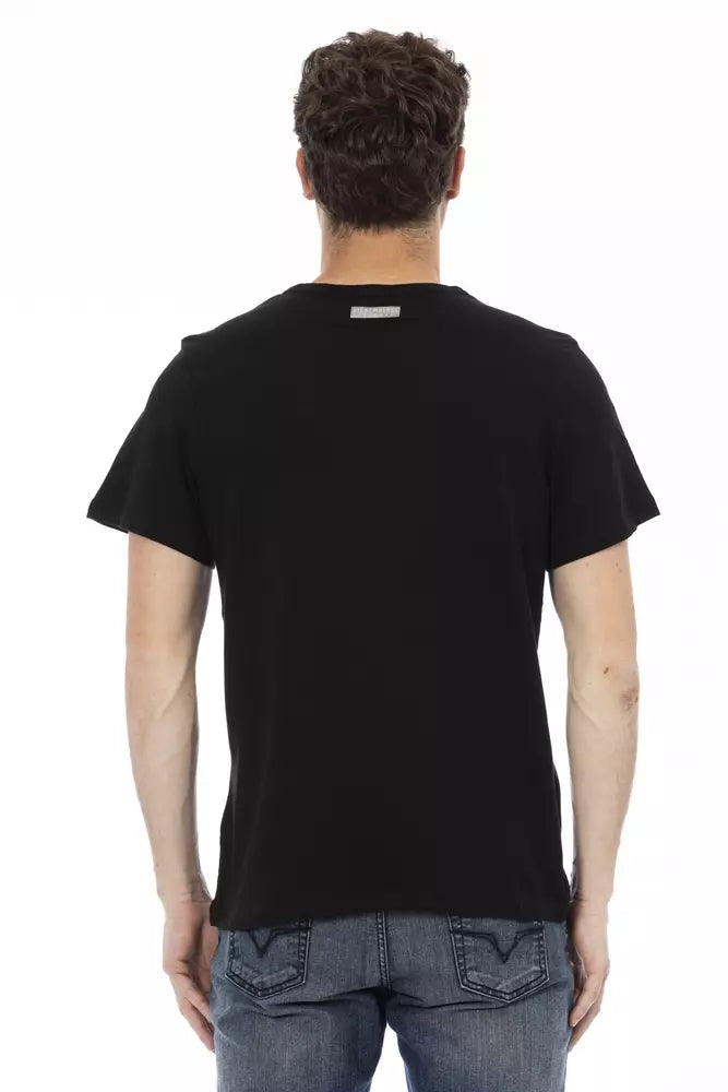 Black Cotton Men T-Shirt