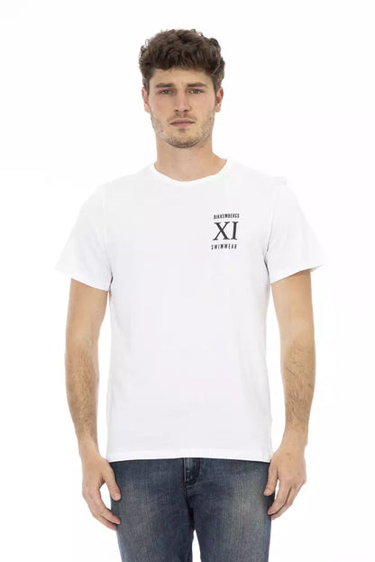 Elegant White Front Print T-Shirt