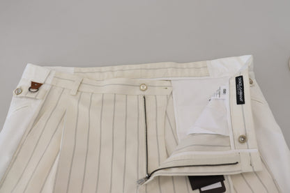 Elegant White Striped MainLine Trousers