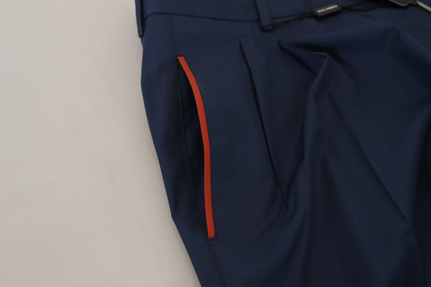 Elegant Blue Cotton Silk Pants