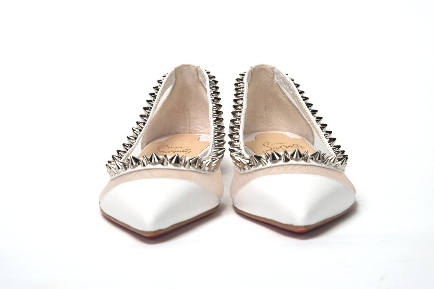 Bianco White silver Flat Point Toe Shoe