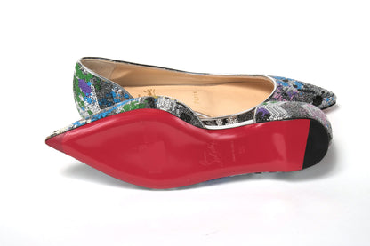 Multicolor Silver Flat Point Toe Shoe