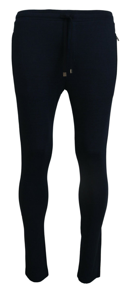 Elegant Blue Casual Track Sweatpants