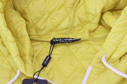 Elegant Yellow Hooded Jacket