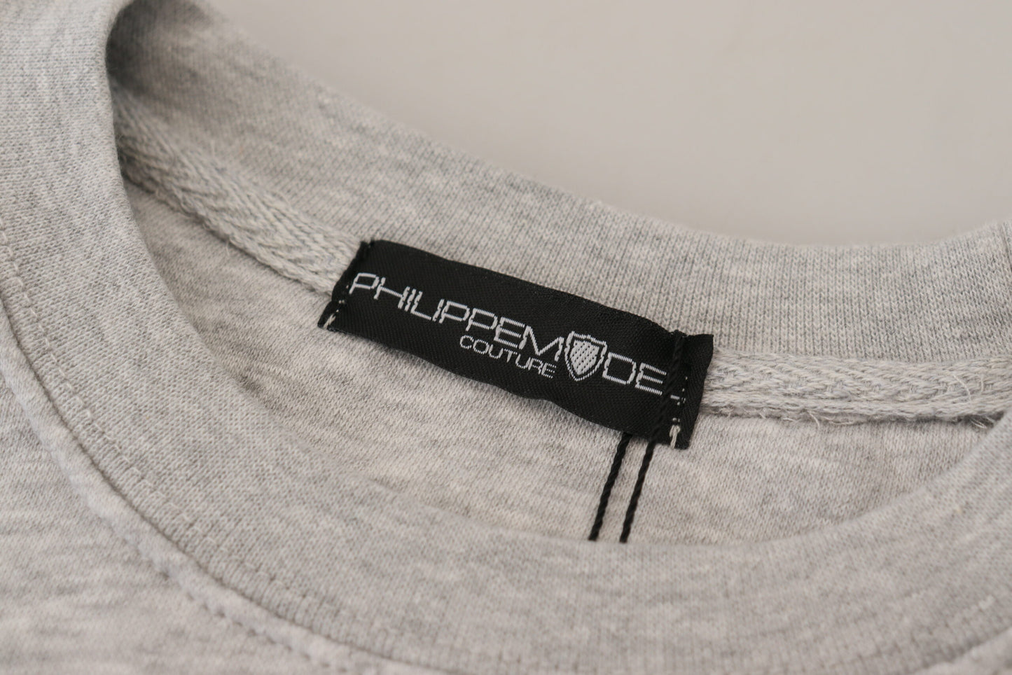 Gray Printed Long Sleeves Pullover Sweater