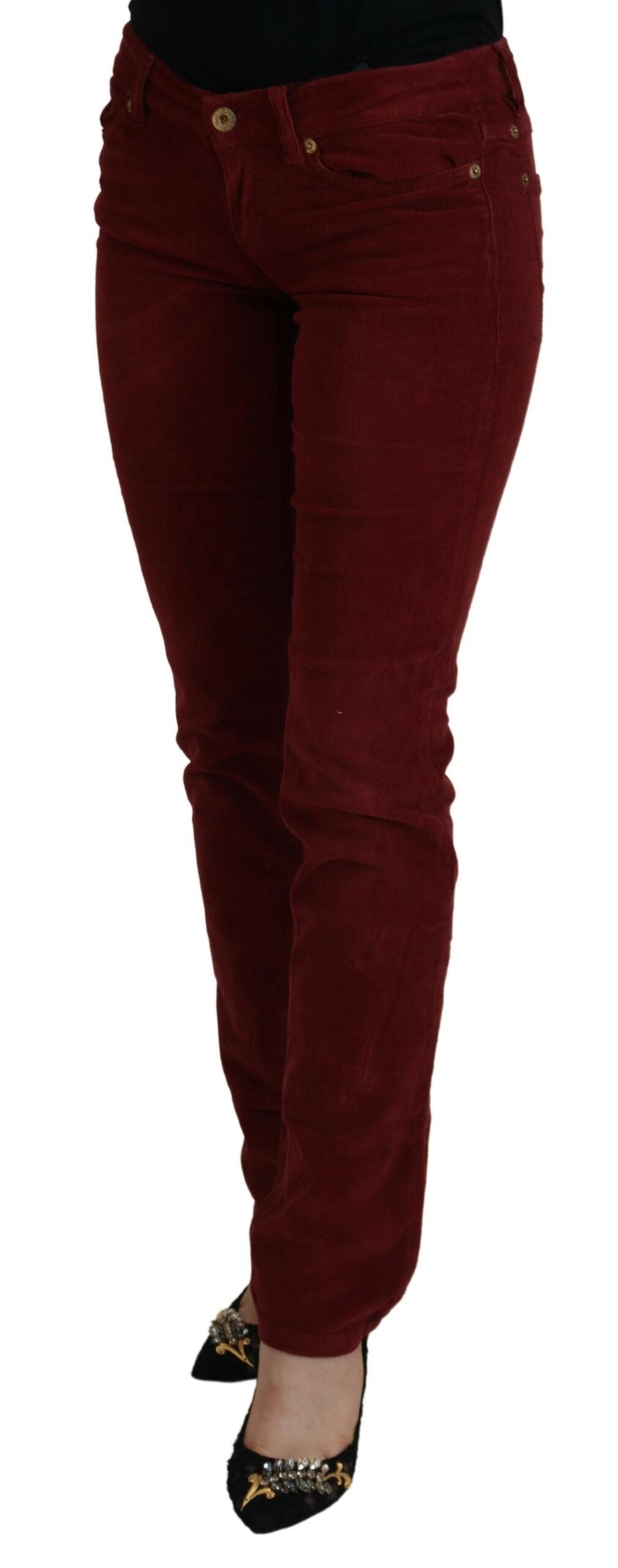 Chic Maroon Corduroy Pants