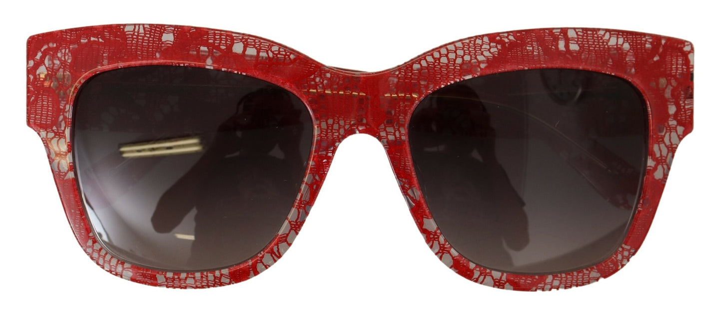 Elegant Red Lace Detail Sunglasses