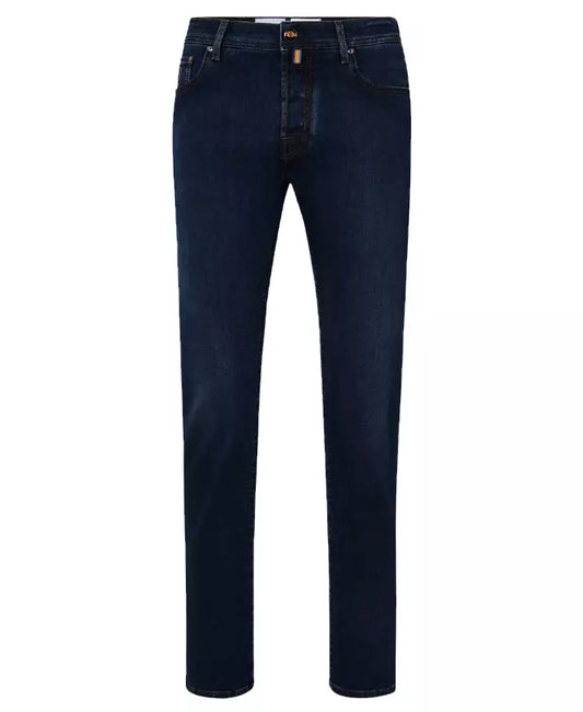 Blue Cotton Men Slim-fit Jean