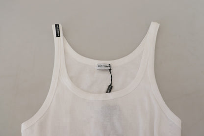 Elegant White Sleeveless Tank T-Shirt