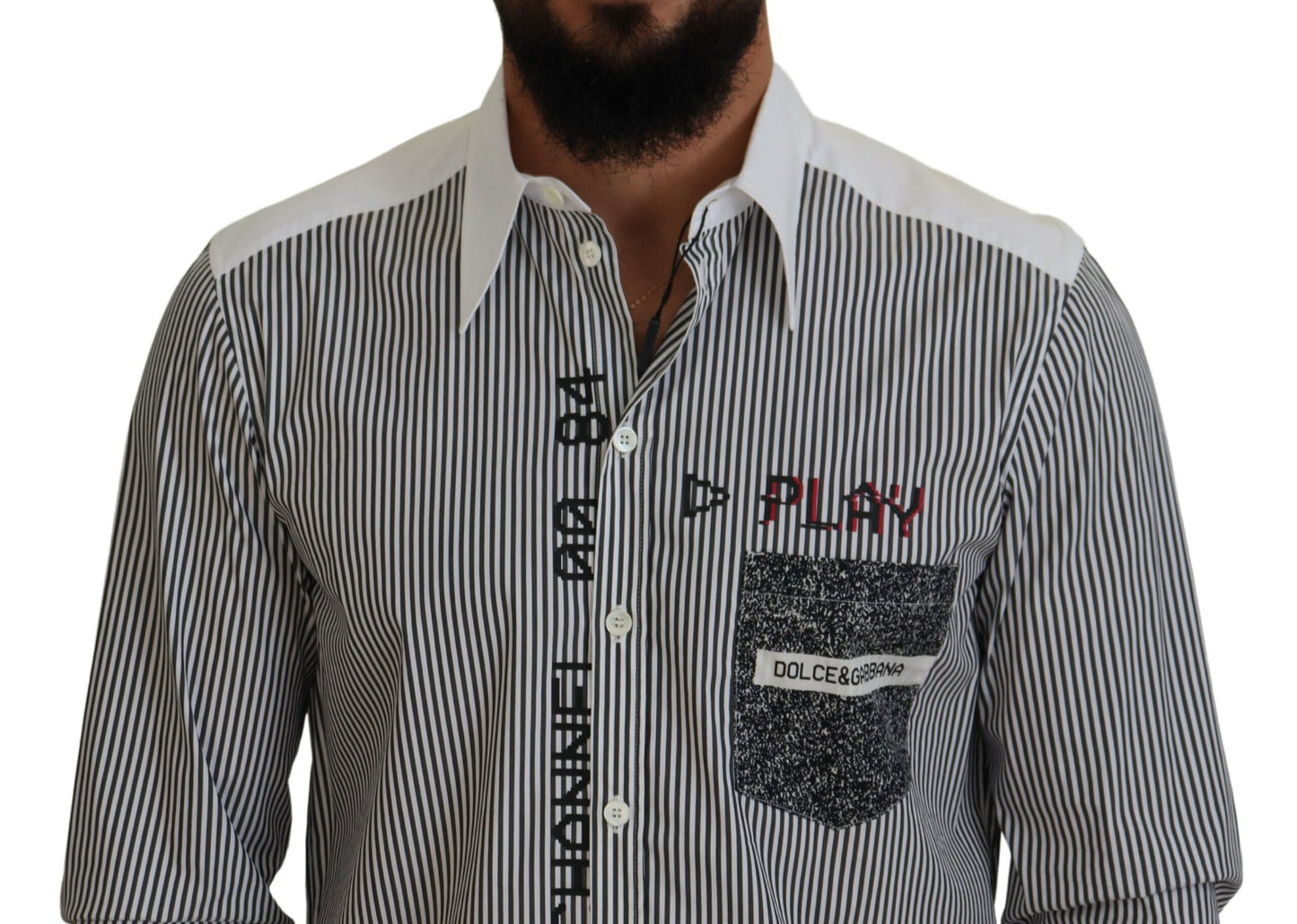 Classic Black and White Striped Button-Down Shirt