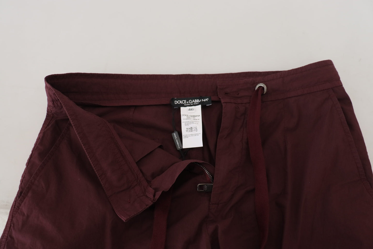 Elegant Burgundy Cotton Jogger Pants