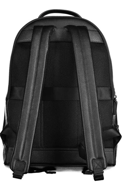 Black Polyethylene Men Backpack