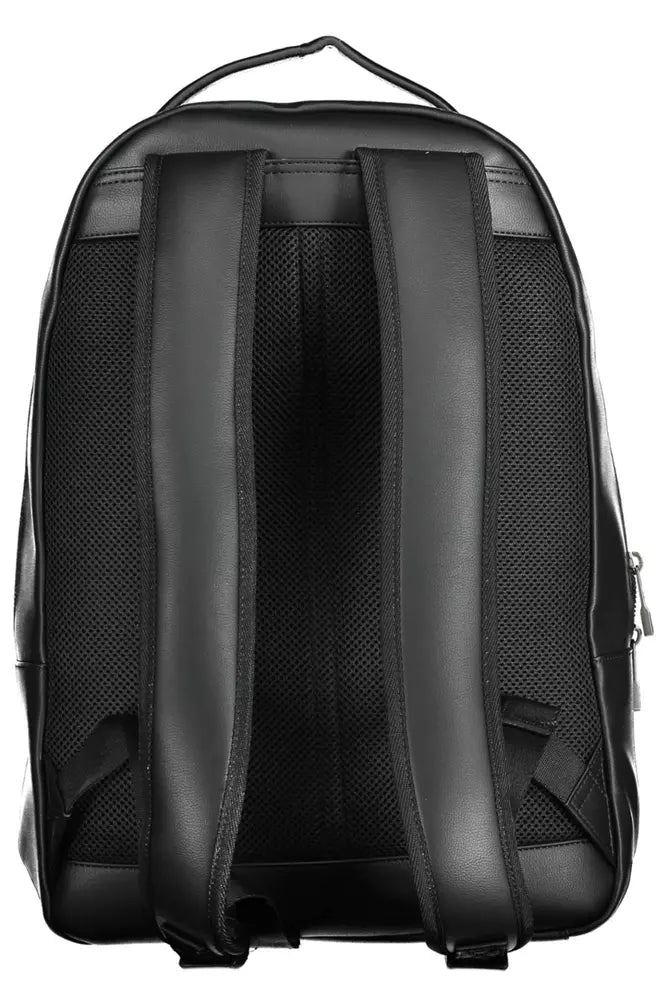 Black Polyethylene Men Backpack