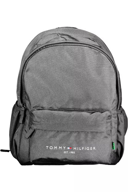 Black Polyester Men Backpack